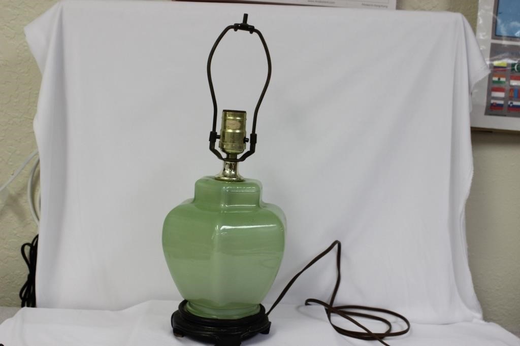 A Green Glass Lamp