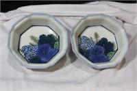 Set of 2 Signed Oriental studio Porcelain Bowls