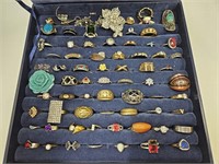 Large Lot  of Costume Rings (not the display box)