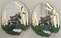 (2) Decorative Moose Mirrors