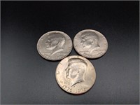 Three Bicentennial Kenedy Half Dollars