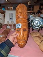 Decorative wood carved face