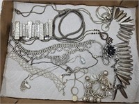 Lot of Costume Jewrlry Cameo Necklace +