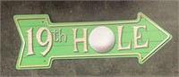 Metal "19th Hole” Sign