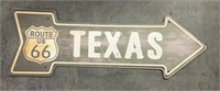 Metal "Route 66 Texas” Sign