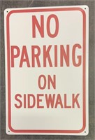 Metal "No Parking on Sidewalk” Sign