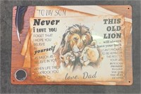 Metal "To My Son” Lion Sign