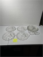 VINTAGE LUNCHEON PLATE SET EAPG CLEAR GLASS
