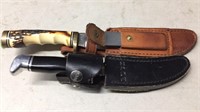 BUCK & SCHRADE KNIVES WITH LEATHER SHEATHS
