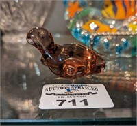 Miniature blown glass turtle