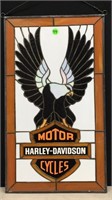 HARLEY DAVIDSON EAGLE STAINED GLASS-12X21