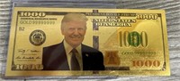 Donald Trump Gold $1000 Bill