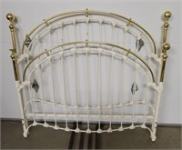 Queen Ornate White & Gold Metal Iron Bed Frame