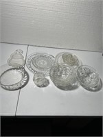 VINTAGE EAPG CLEAR GLASSWARE LOT MISC ITEMS