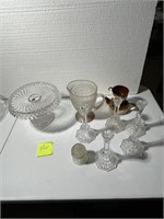 VINTAGE EAPG CLEAR GLASSWARE LOT MISC ITEMS