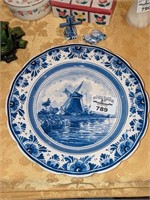 Delft Wall plate, Porcelain windmill & Shoes
