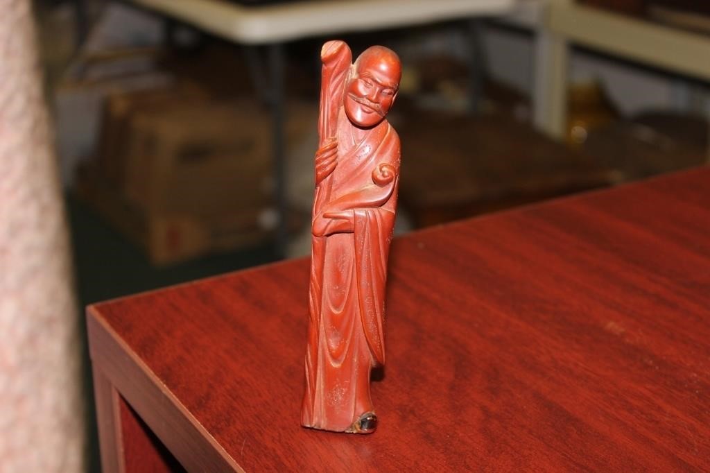 An Antique or Vintage Chinese Wooden Sage