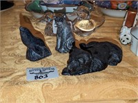 Coal and Stone Animal Carvings