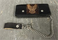 Harley Davidson Leather Waller On Chain