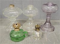 (5) Old Glass Oil Lanterns