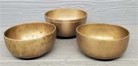 (3) Brass Bowls