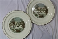 A Pair of Currier and Ives Plates