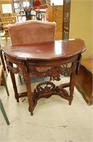 Ornate Carved Wood Accent Table