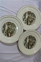 Lot of 3 Currier and Ives Dinner Plates