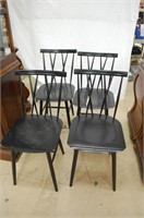 4 Black Metal Chairs