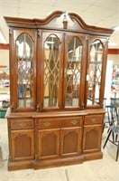 Wood China Hutch- 2 Pieces