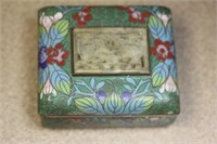 Antique Chinese Jade and Cloisonne Box