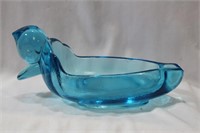 A Large Cobalt Blue Glass Ashtray