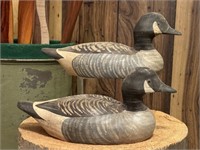 Pair Hand Painted Small Goose Decoys