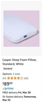 Casper Sleep Foam Pillow, Standard, White
