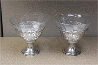 Etched Glass Sterling Cups