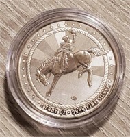 One Ounce Silver Round: Bronco Rider