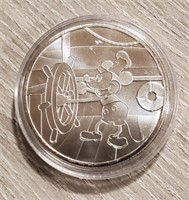 One Ounce Silver Round: Steamboat Willie