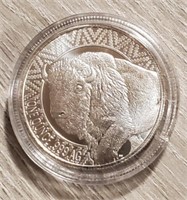One Ounce Silver Round: Bison/Indian Chief