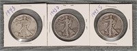 (3) Walking Liberty Half Dollars #3