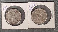 (2) Walking Liberty Half Dollars #2