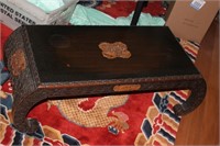 Antique Chinese Well Carved Low Scroll Table