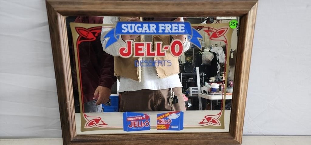 FRAMED SUGER FREE JELLO MIRROR-19X14-NO SHIPPING