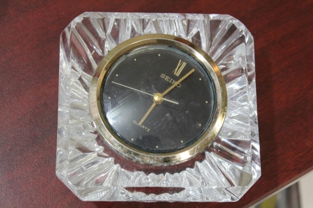 A Seiko Glass Clock