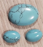 (3) Turquoise Cabochons Total 27.20 CT