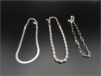 Three .925 Silver Platted Bracelets