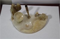 A Mexican Onyx Desk Pen Holder