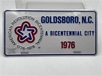 Goldsboro, NC  Bicentennial License Plate