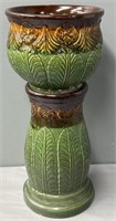 American Art Pottery Jardiniere & Pedestal
