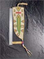 Sioux Beaded Knife Sheath With Dragon Fly Motif