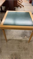 WOODEN WITH VINYL INLAY CARD TABLE